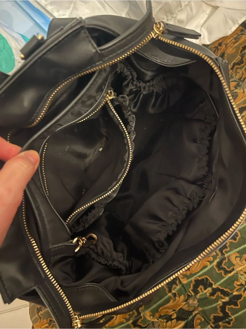 Mia + Sophia Black Faux Leather Backpack Tote